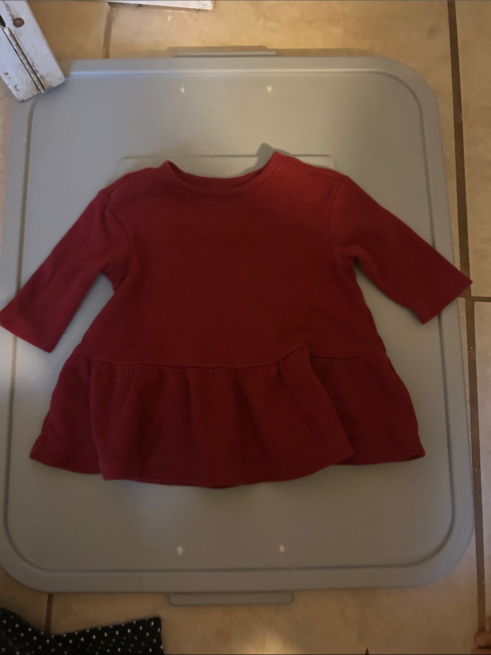 Girls' Long Sleeve Old Navy Red Peplum Top